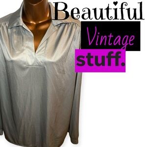 Haband Silver V-Neck Long Sleeve Tunic